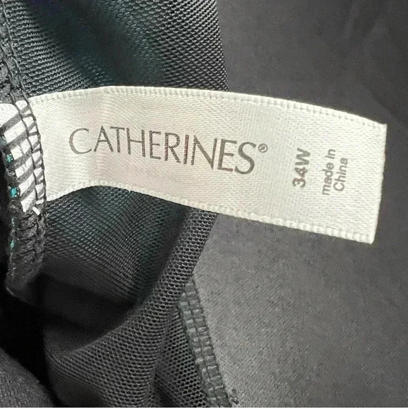 Catherines One Piece Swimsuit Scoop neckline Plus Sz 34W Blue/Black - Picture 7 of 12